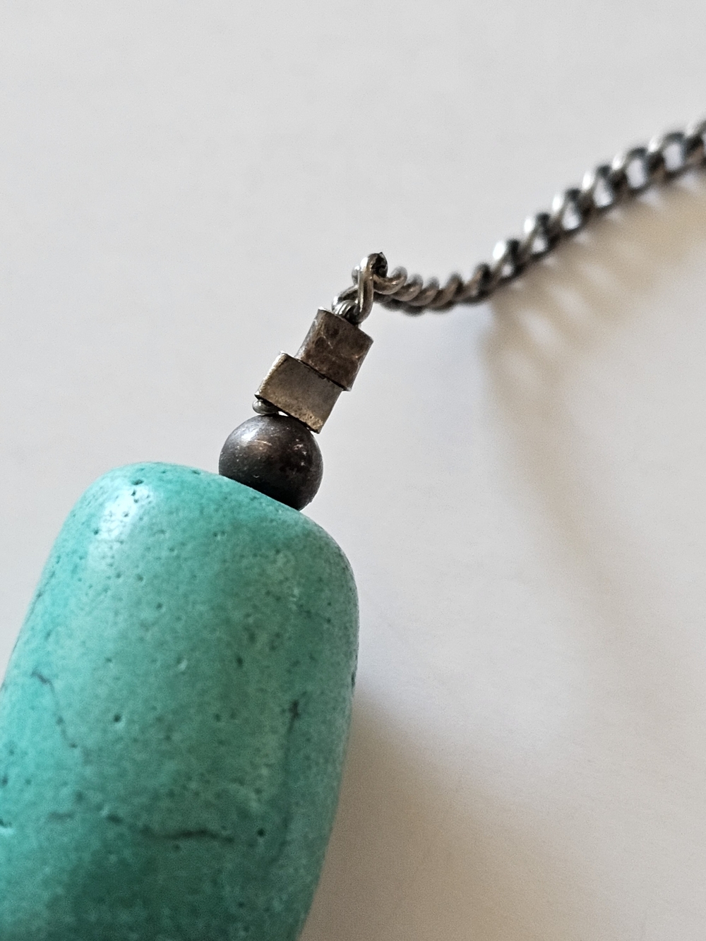 Vintage Tibetan Style Necklace – Dyed Coral & Turquoise Barrel Beads - Picture 12 of 14